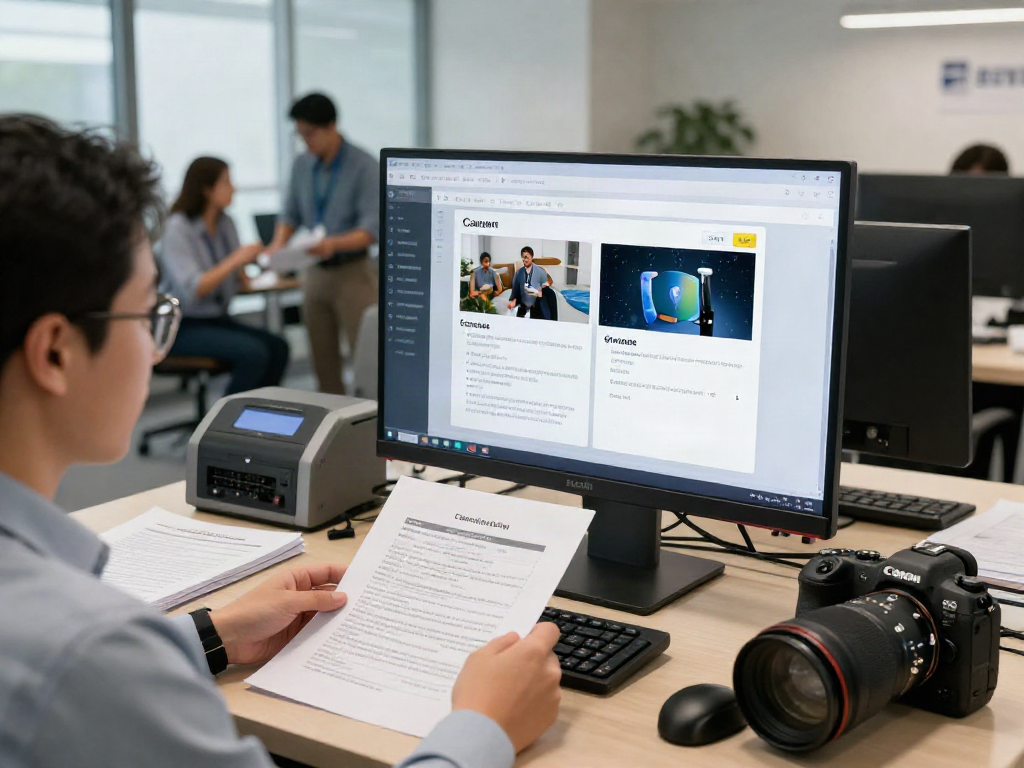 Analyzing document fraud detection solution in a modern office with real-time alerts.